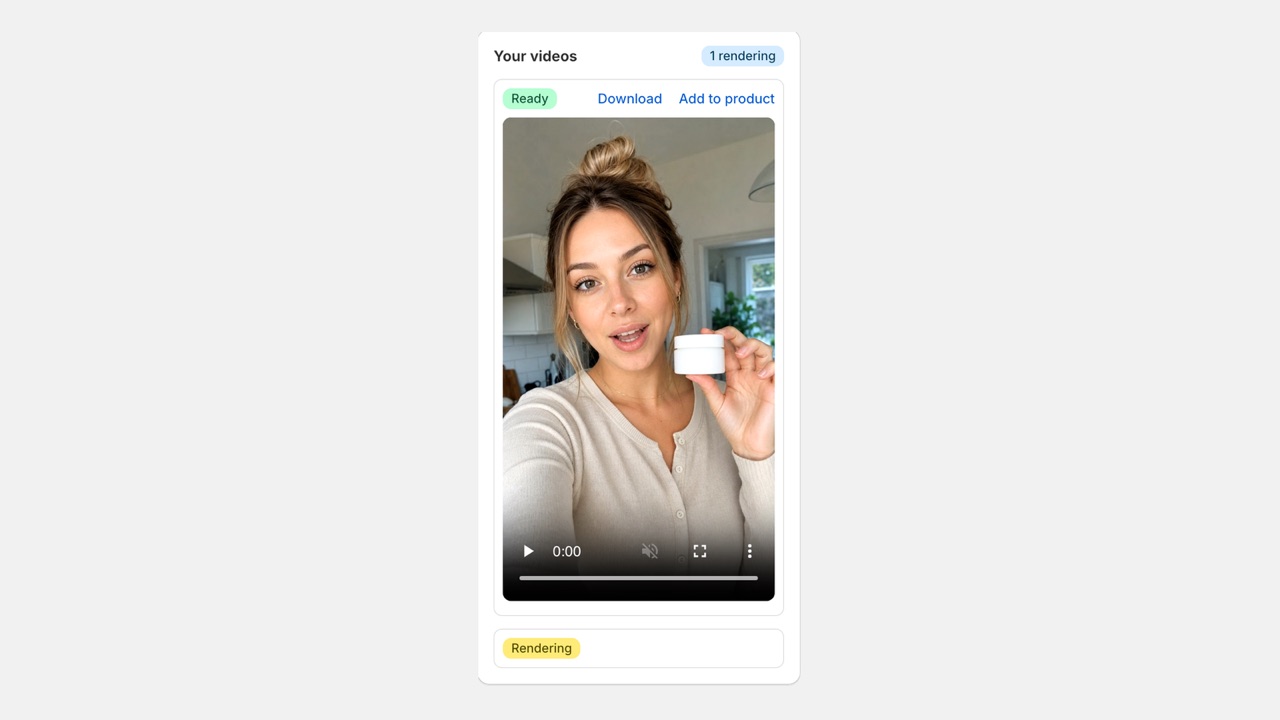 A finished vertical ad, one click onto the product